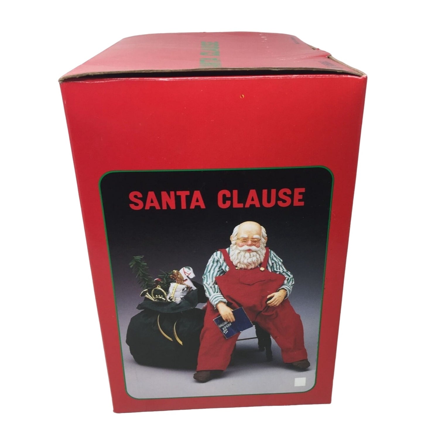 Vintage Sleeping Santa Clause Sitting On Chair With Sack of Toys Figurine- New in Box