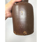 Vintage Dark Brown Stoneware Vase - about 7'' tall