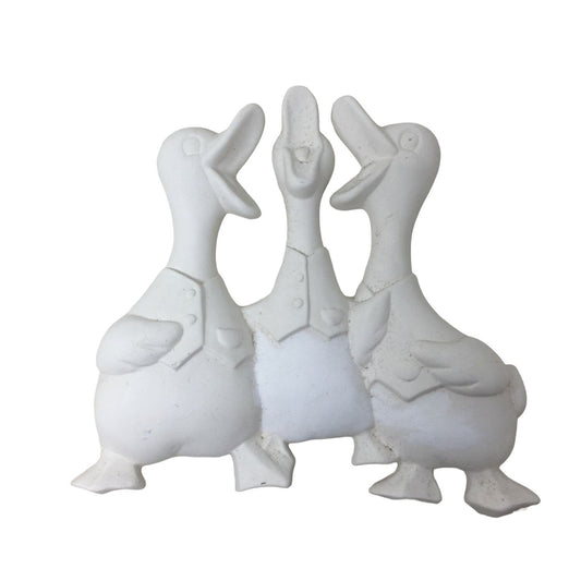 Three Ducks Singing Arts & Crafts Ceramics- Paint Yourself or Keep as is!