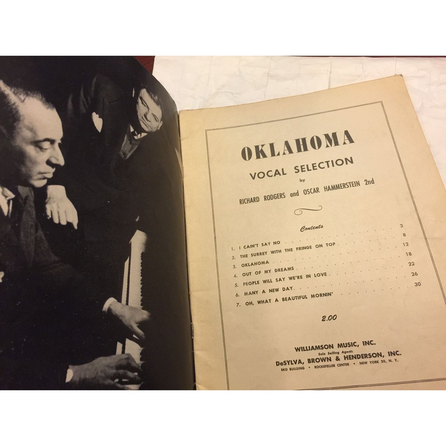 Vocal Selection From OKLAHOMA ! Vintage Song Book Sheet Music