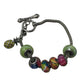 Women's Silver Tone Bracelet with Colorful Charms