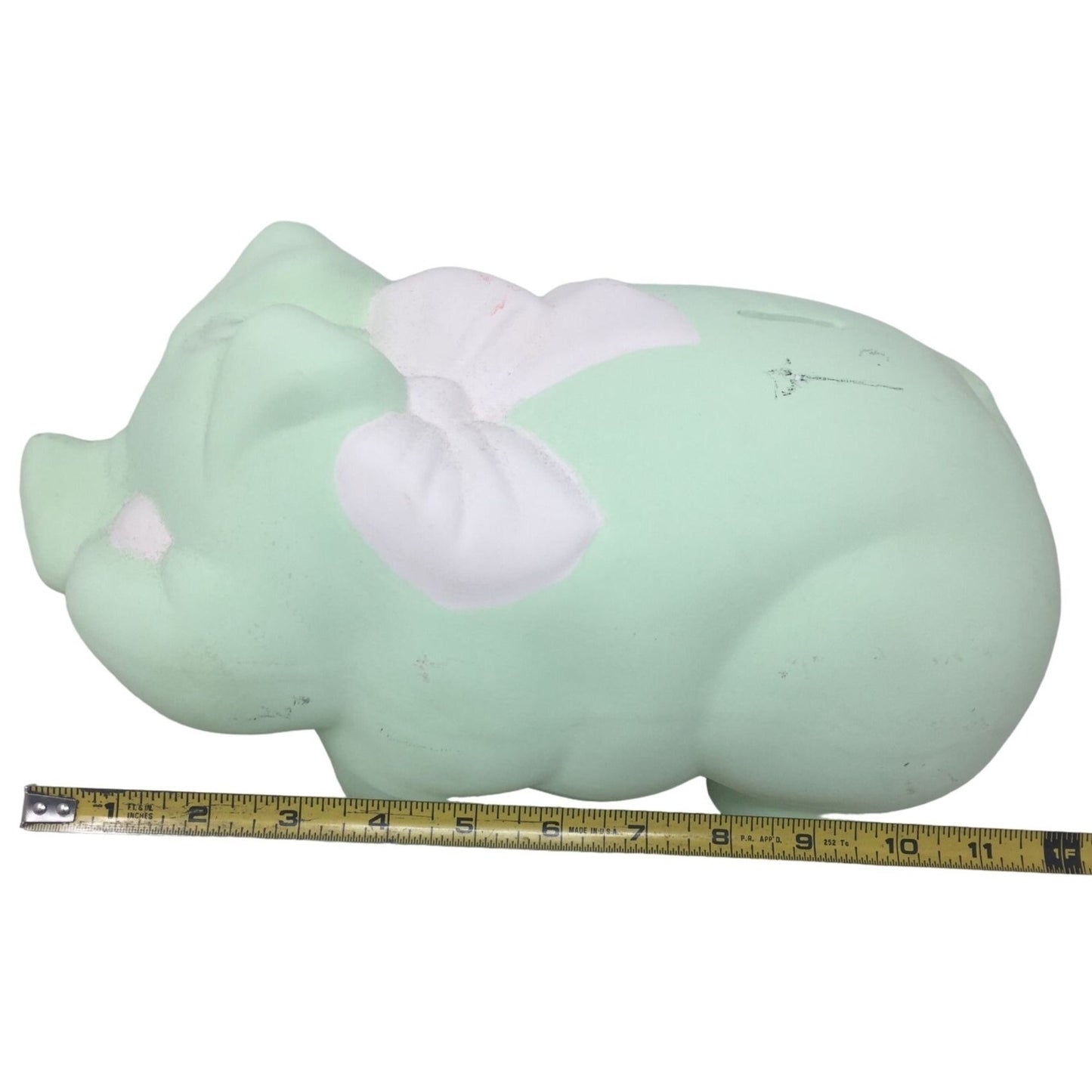 12" Mint Green Piggy Bank- Partially painted - Fun Project - Paint to Suit!