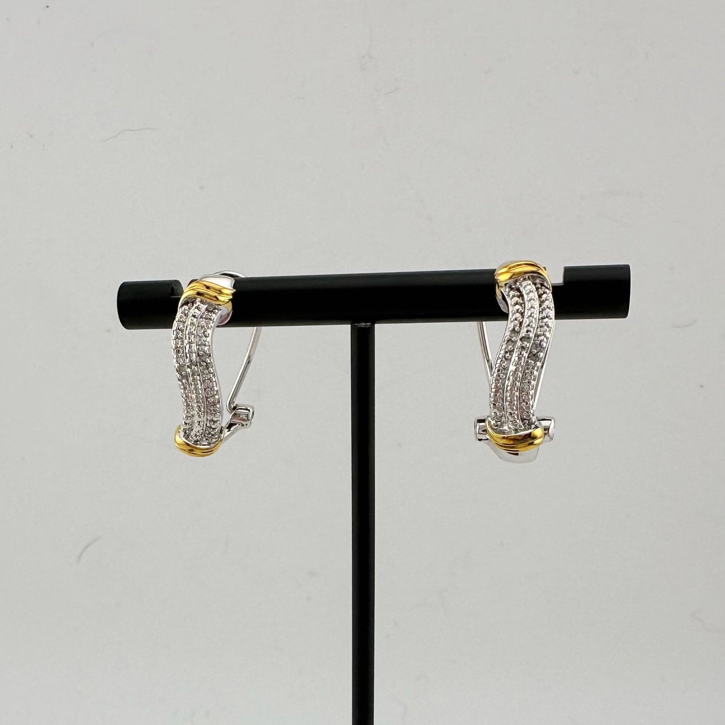 Elegant Diamond Accent French Lock Earrings