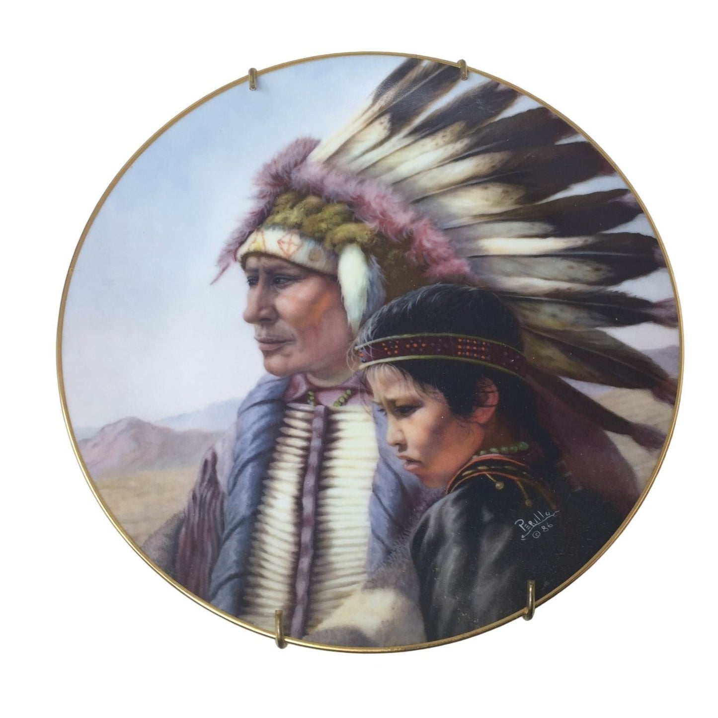 The Sioux Nation by Perilloe 1987 Vintage Collectible Plate  - 4th issue in America's Indian heritage