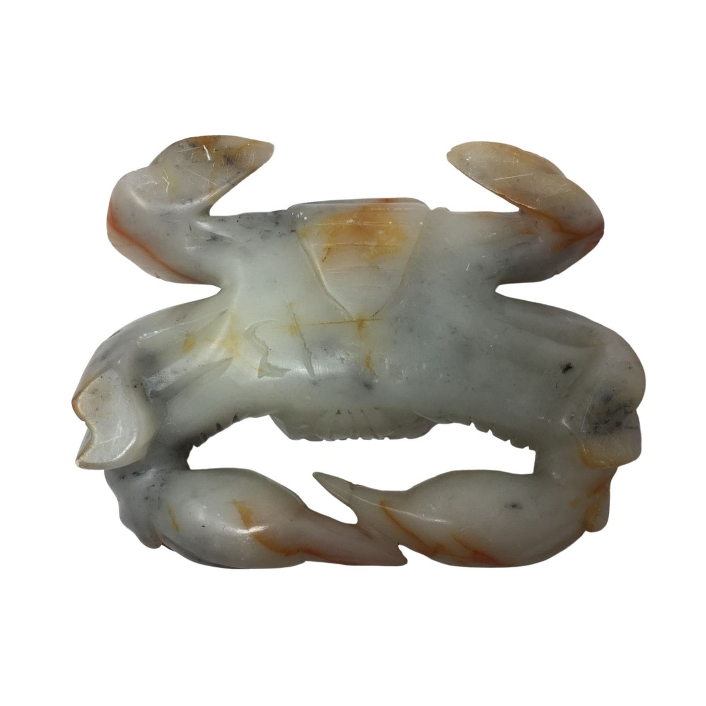 Vintage Hand-Carved Crab Sculpture Figurine Paperweight- about 4.5x4"