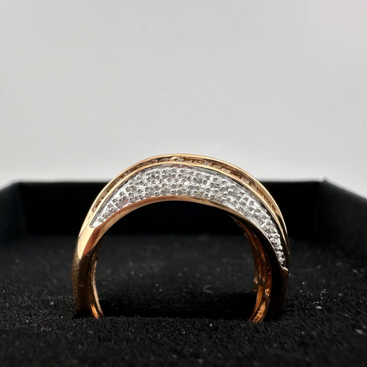 Beautiful 1.00 Carat Chocolate Diamond Baguette Tidal Wave Ring SIze 8