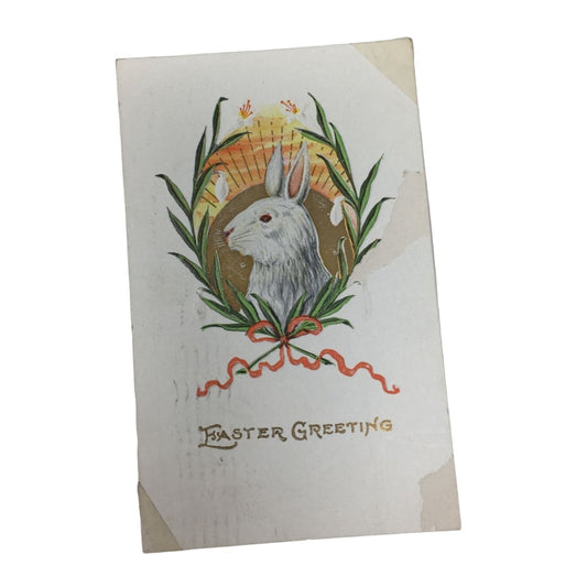 Easter Greeting Antique Post Card Apr 3, 1909 with Easter Bunny/Rabbit