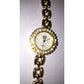 Womens Elizabeth Taylor Quartz Watch Gold Tone w/ Rhinestones