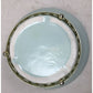 Vintage 7" Ceramic Light Green/Gold Metal Footed Bowl