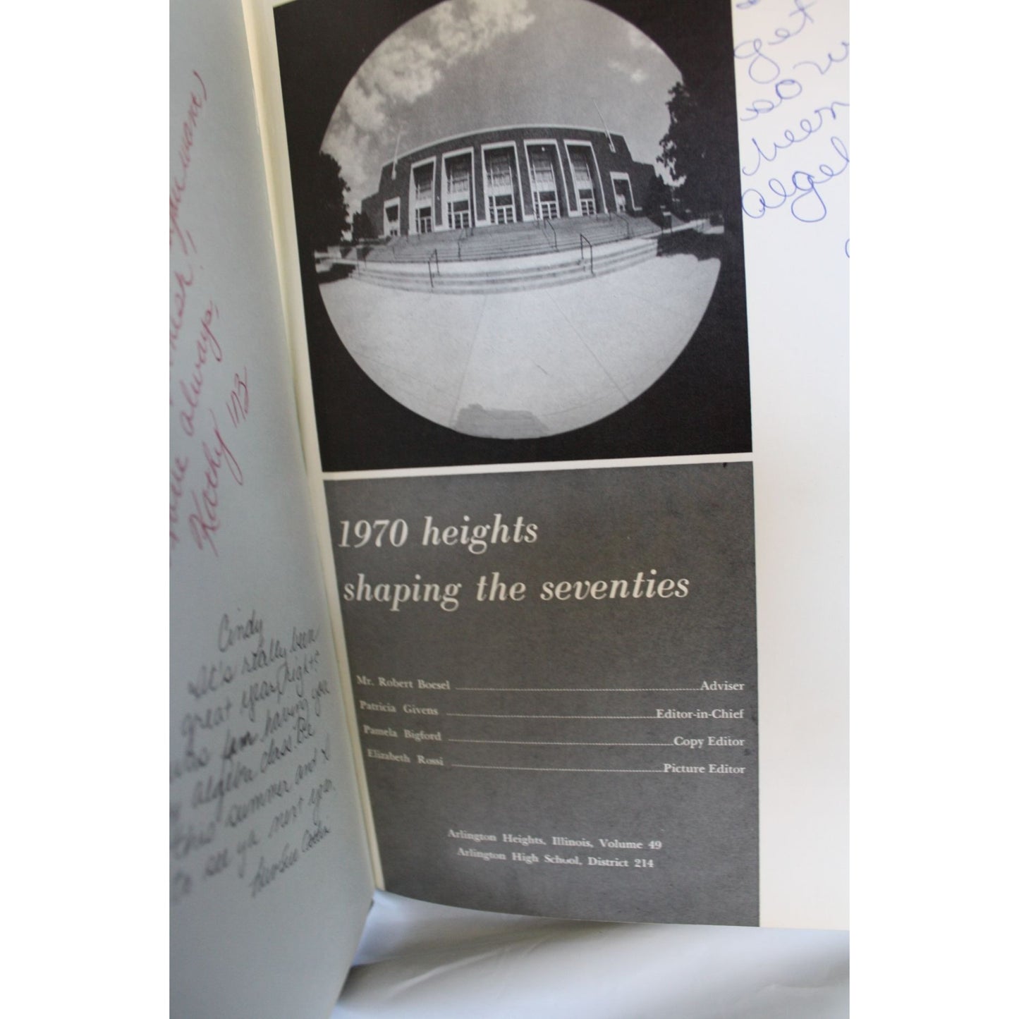 Vintage 1970 Arlington Heights High School Yearbook with Autographs / Signatures