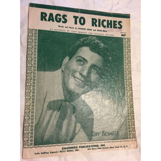 Rags to Riches by Richard Adler & Jerry Ross Vintage Sheet music