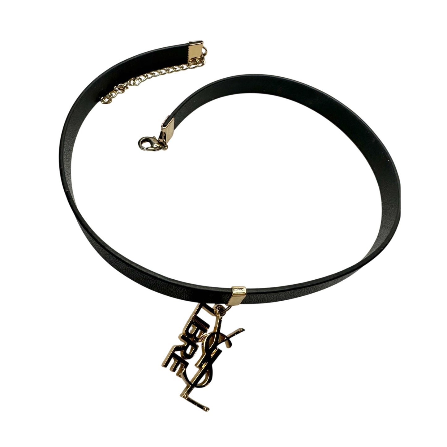 Yves Saint Laurent YSL Beaute Leatherette Choker / Bracelet w YSL & Libre Charms