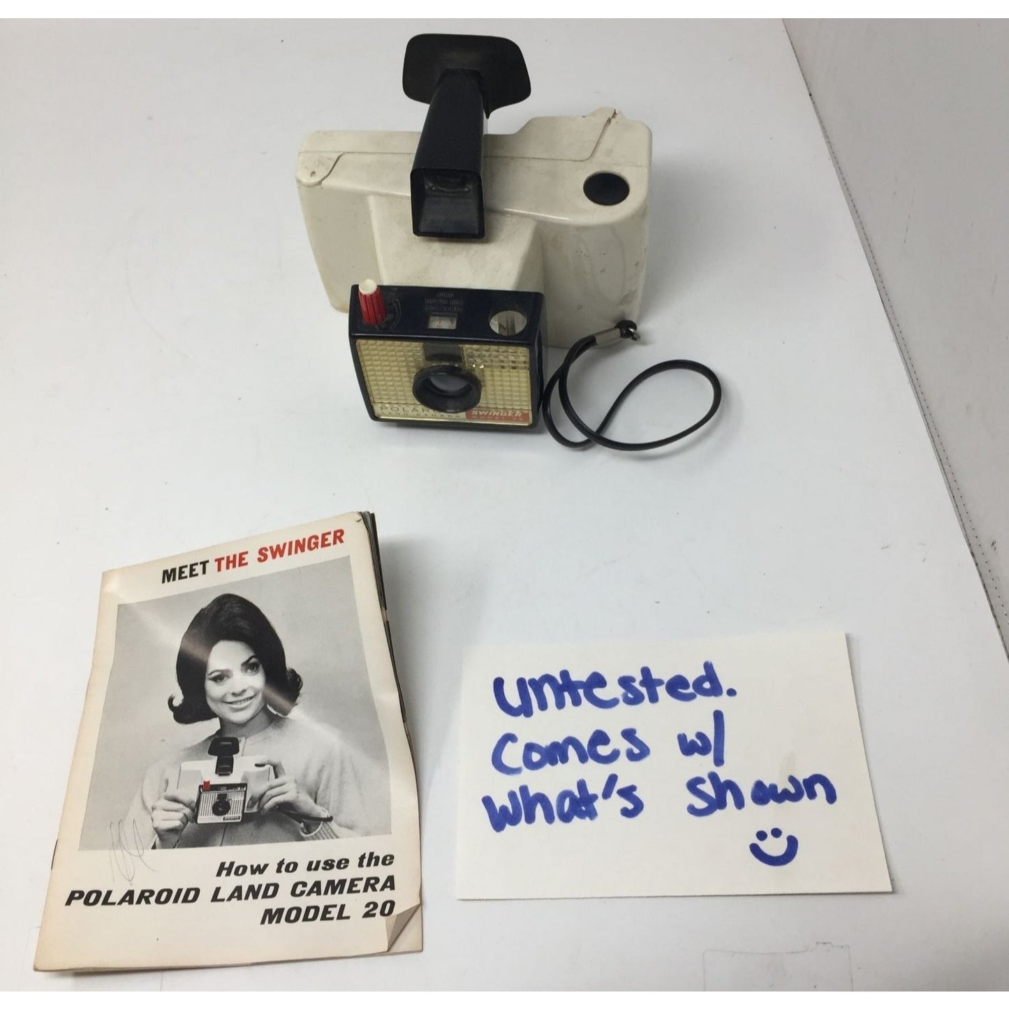 Vintage Polaroid Land Camera Swinger Model 20 w/ How To Use Instruction Manual