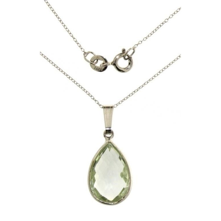 Lovely 6.05 Carat Natural Amethyst (Greenish) Large Gemstone Pendant - Sterling Silver Setting &Necklace