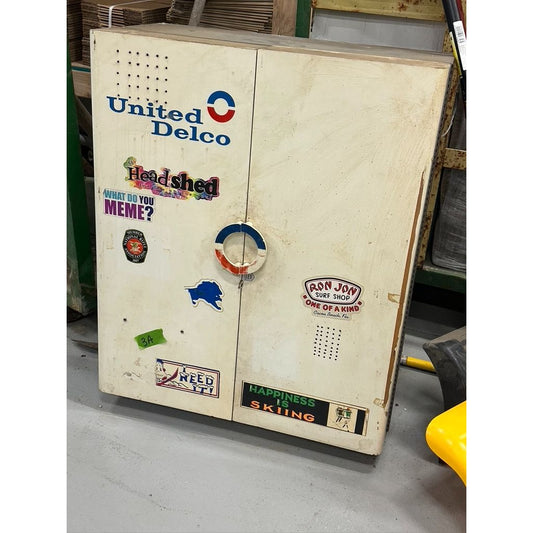 Authentic Original United Delco Garage / Workshop Cabinet with shelves and Gliding Drawers