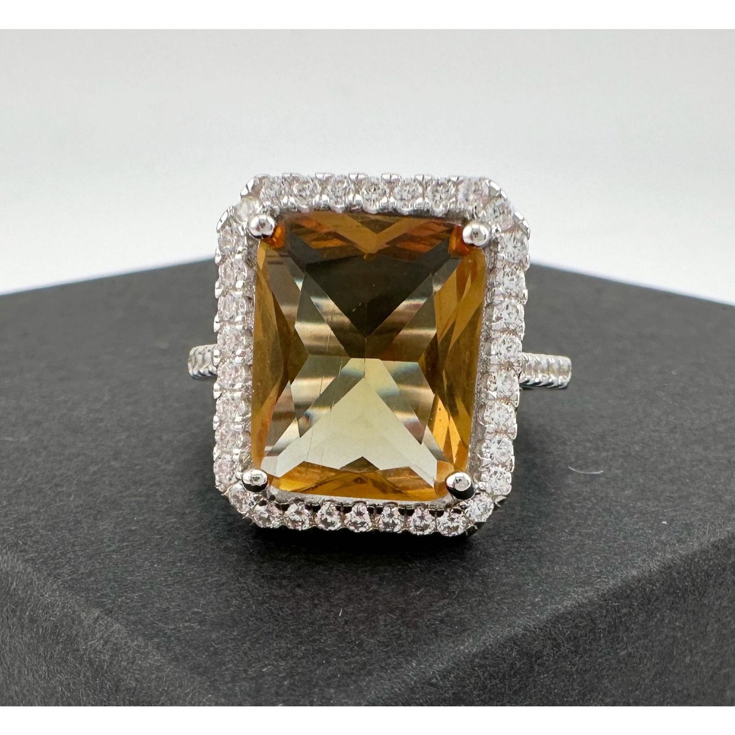 Elegant Emerald Cut Lab Created Sultanite Ring - Beautiful Detailing!  Size 6