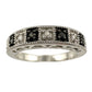 Natural Black and White Diamond Band Ring - size 7.25 --  A+ Stuff