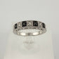 Natural Black and White Diamond Band Ring - size 7.25 --  A+ Stuff