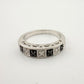 Natural Black and White Diamond Band Ring - size 7.25 --  A+ Stuff