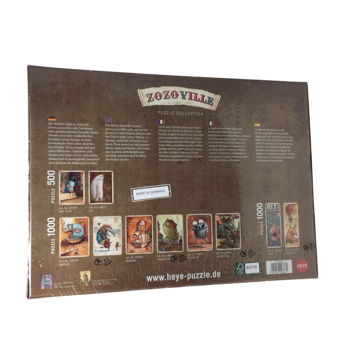 ZOZOVILLE Heye Puzzle 1000 Pieces - New