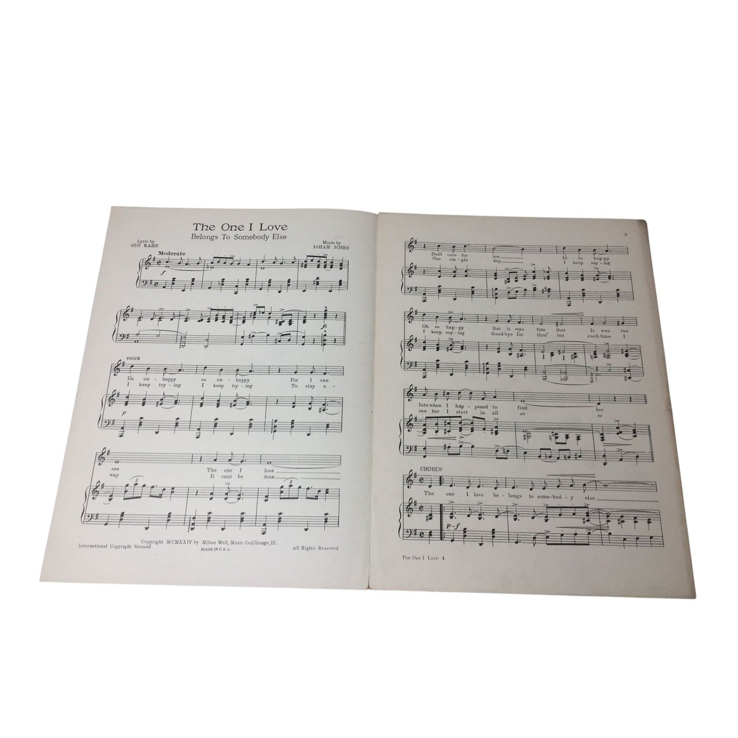Sheet Music for the Popular Song "The One I Love (Belongs to Somebody Else)" A+ Stuff  A+ Stuff SHEET MUSIC