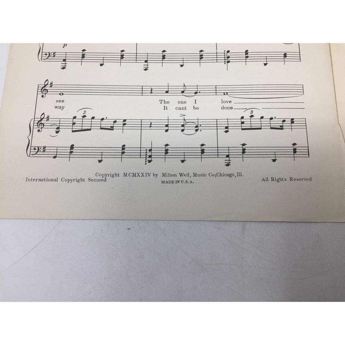 Sheet Music for the Popular Song "The One I Love (Belongs to Somebody Else)" A+ Stuff  A+ Stuff SHEET MUSIC