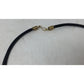 Women's Black Layered Rope Necklace with Gold and Silver Charms