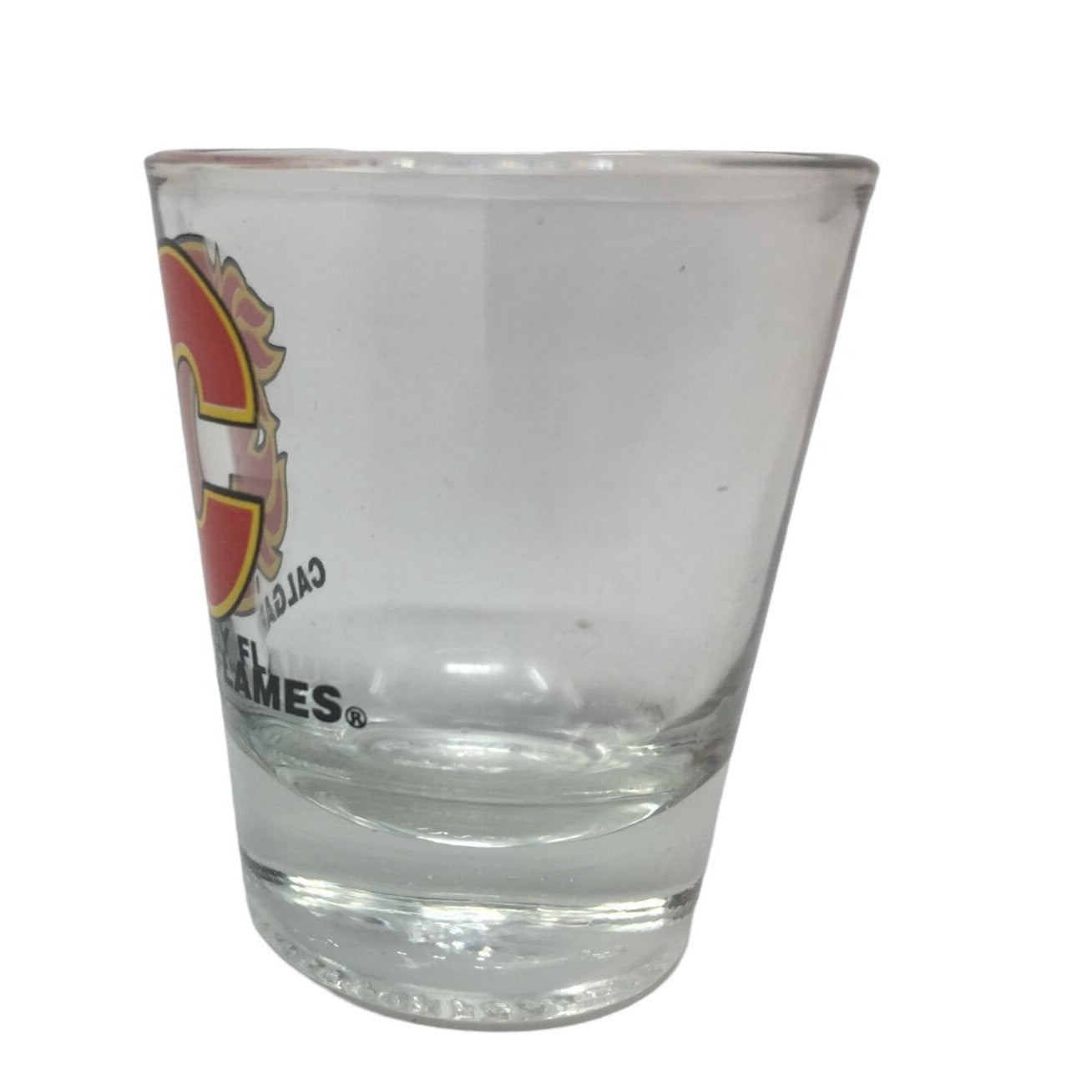 VINTAGE NHL CALGARY FLAMES 2.5" TALL SHOT GLASS