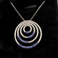 Beautiful Concentric Rings Ceylon Sapphire Necklace - Sterling Silver Setting - Unique Design