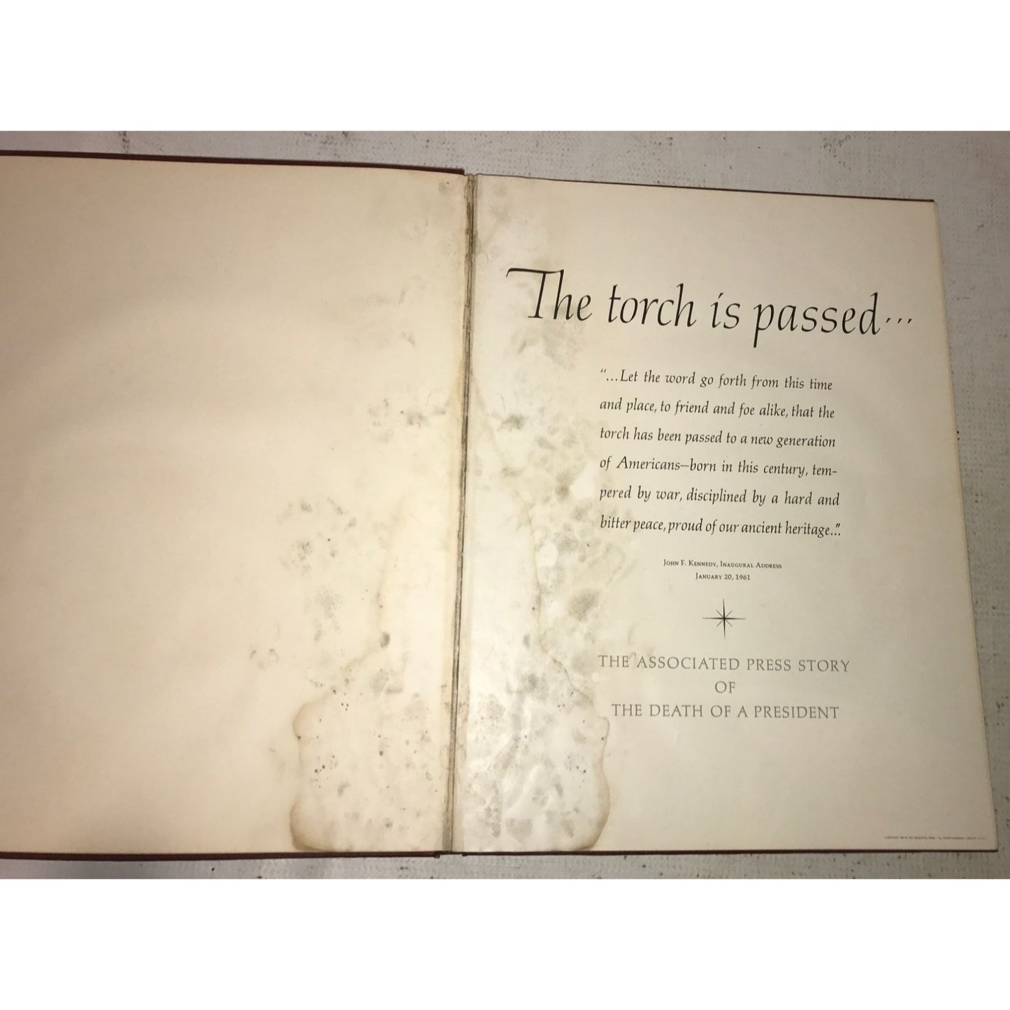 The Torch is Passed... The Associated Press Story of The Death of A President Vintage Book