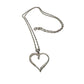 Heart Pendant with Diamond Accent - Rhodium Plated with 15" chain