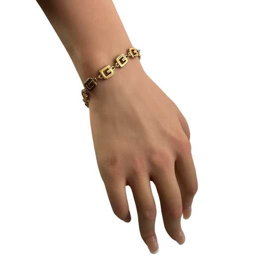 Givenchy Repeating G's Vintage Gold Plate Bracelet