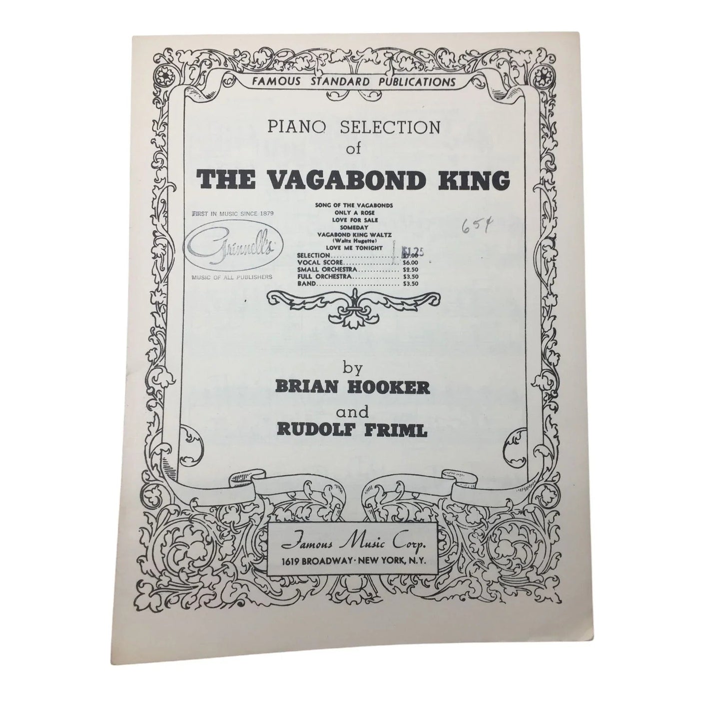 Famous Standard Publication - Piano Selection of the Vagabond King - A+ Stuff - SHEET MUSIC - A+ Stuff