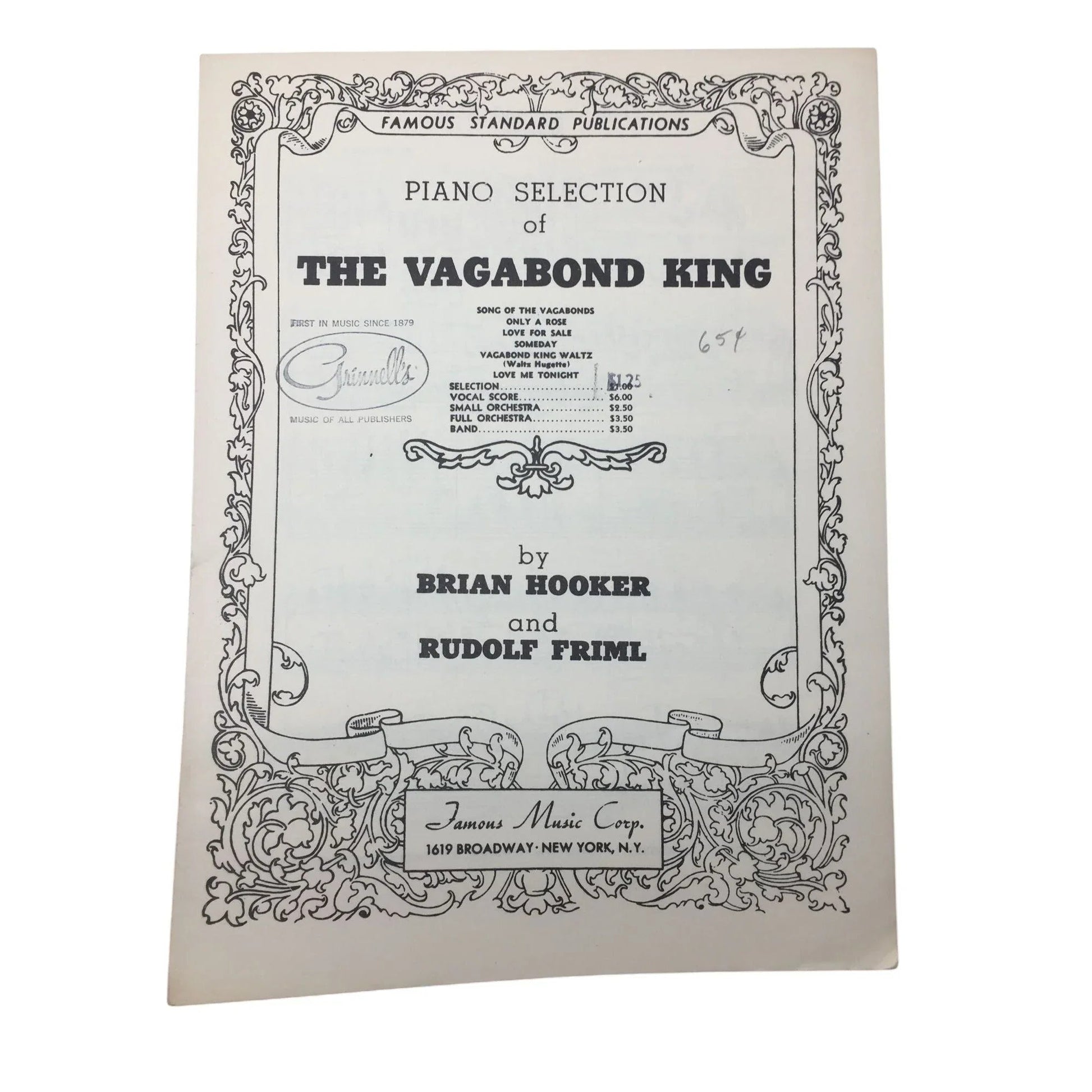 Famous Standard Publication - Piano Selection of the Vagabond King - A+ Stuff - SHEET MUSIC - A+ Stuff