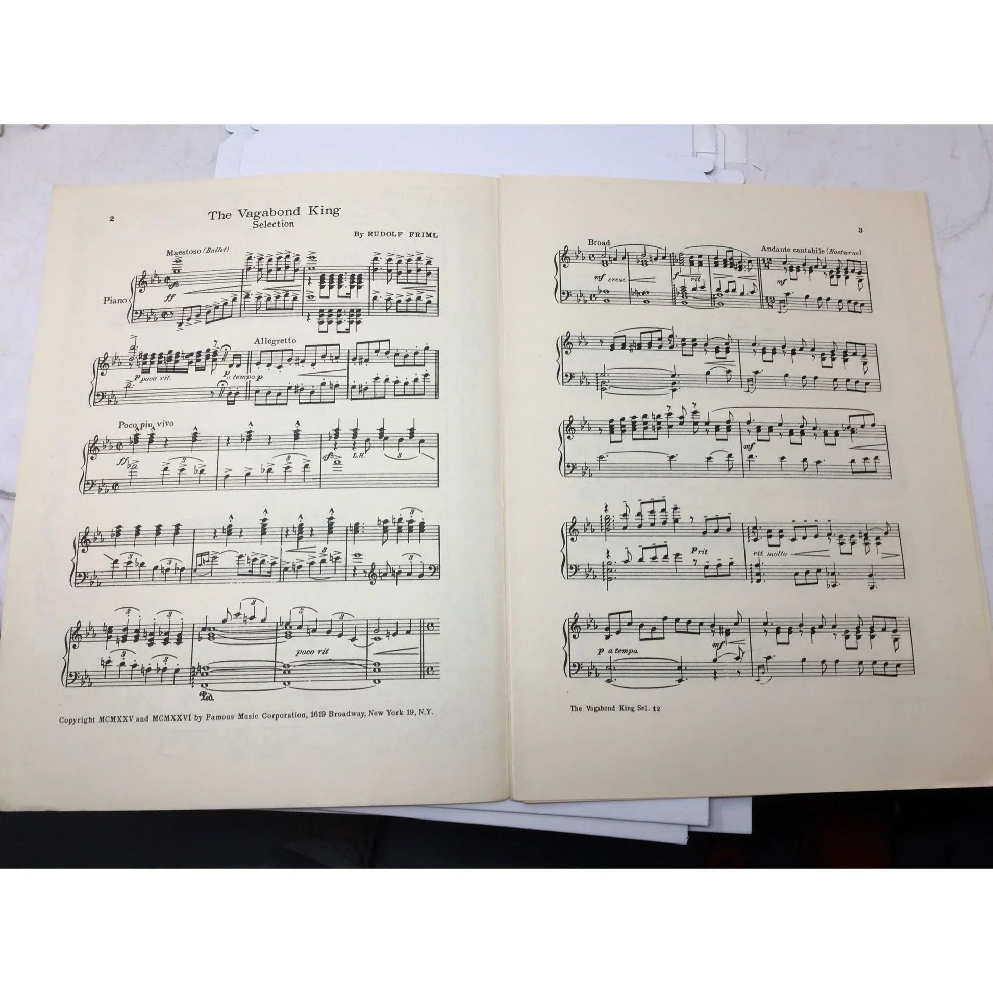 Famous Standard Publication - Piano Selection of the Vagabond King - A+ Stuff - SHEET MUSIC - A+ Stuff