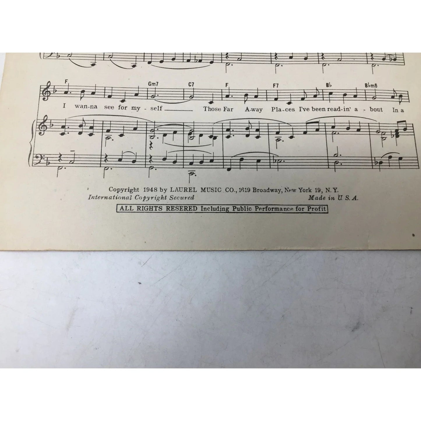 ''Far Away Places'' Vintage Sheet Music Book - A+ Stuff - SHEET MUSIC - A+ Stuff
