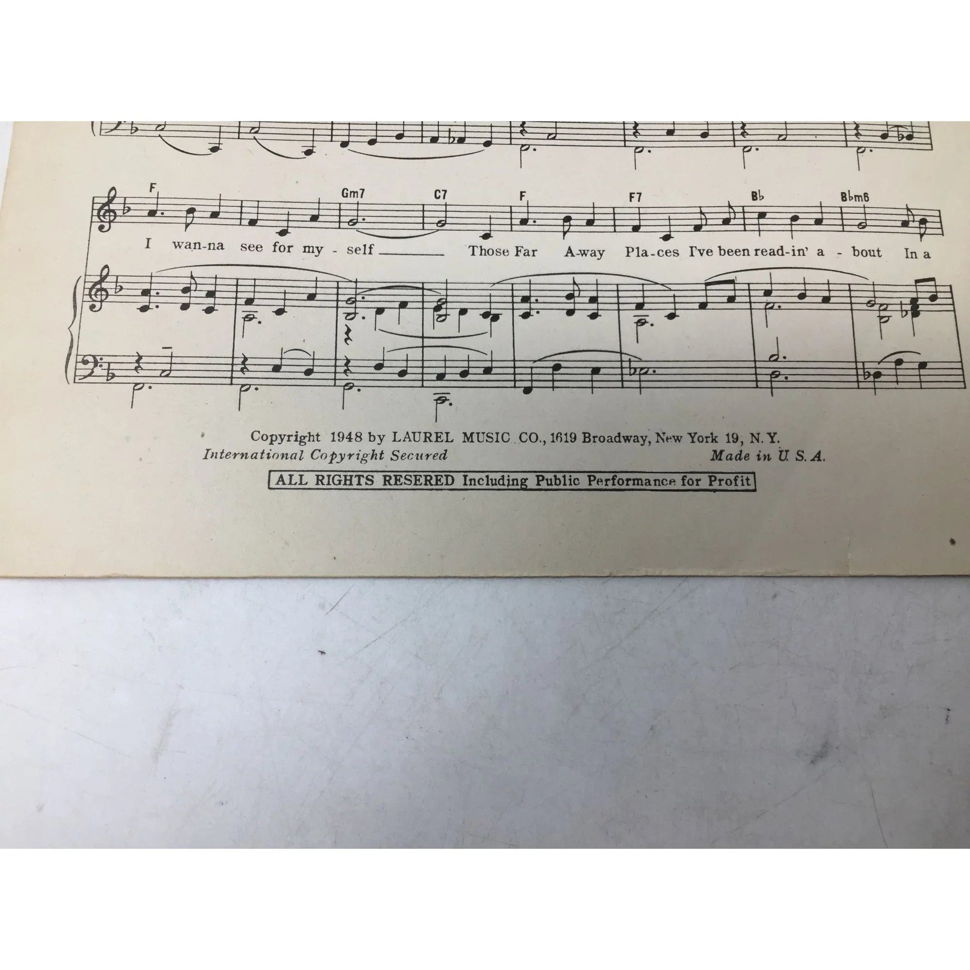 ''Far Away Places'' Vintage Sheet Music Book - A+ Stuff - SHEET MUSIC - A+ Stuff