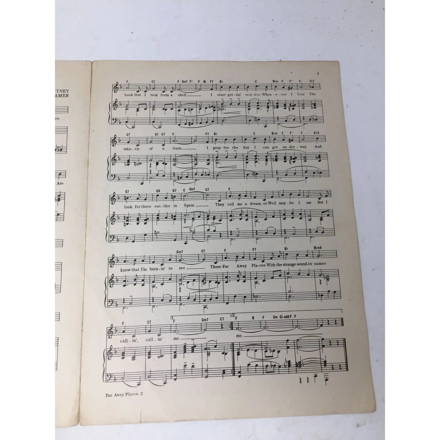 ''Far Away Places'' Vintage Sheet Music Book - A+ Stuff - SHEET MUSIC - A+ Stuff