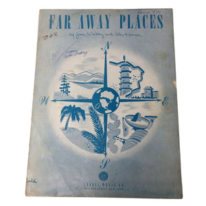 ''Far Away Places'' Vintage Sheet Music Book