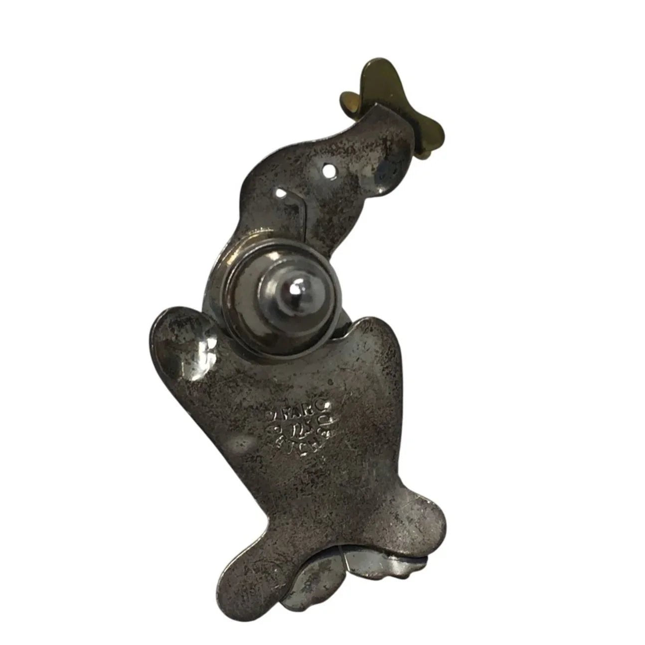 Far Fetched Sterling Silver Dog with Butterfly on its Nose Pin Brooch - far fetched - Brooch - A+ Stuff