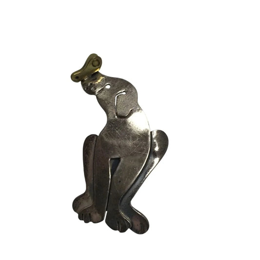 Far Fetched Sterling Silver Dog with Butterfly on its Nose Pin Brooch - far fetched - Brooch - A+ Stuff