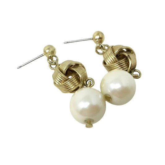 Faux Pearl EARRING and NECKLACE SET Gold Tone 2 Pairs of earrings - Unbranded - A+ Stuff