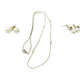 Faux Pearl EARRING and NECKLACE SET Gold Tone 2 Pairs of earrings - Unbranded - A+ Stuff