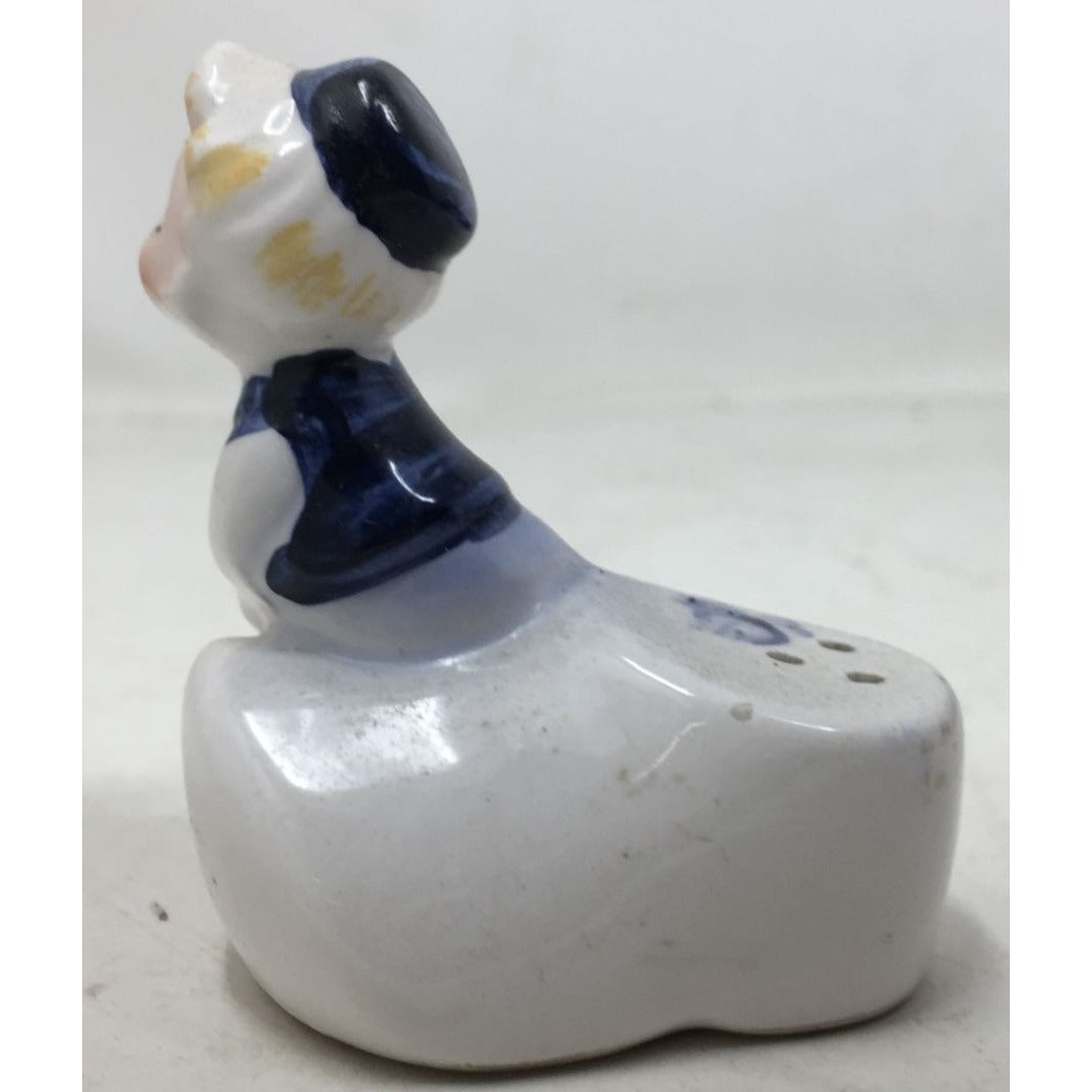 Vintage Adriane Japan Ceramic Blue/White Kissing Dutch Boy Salt/Pepper Shaker