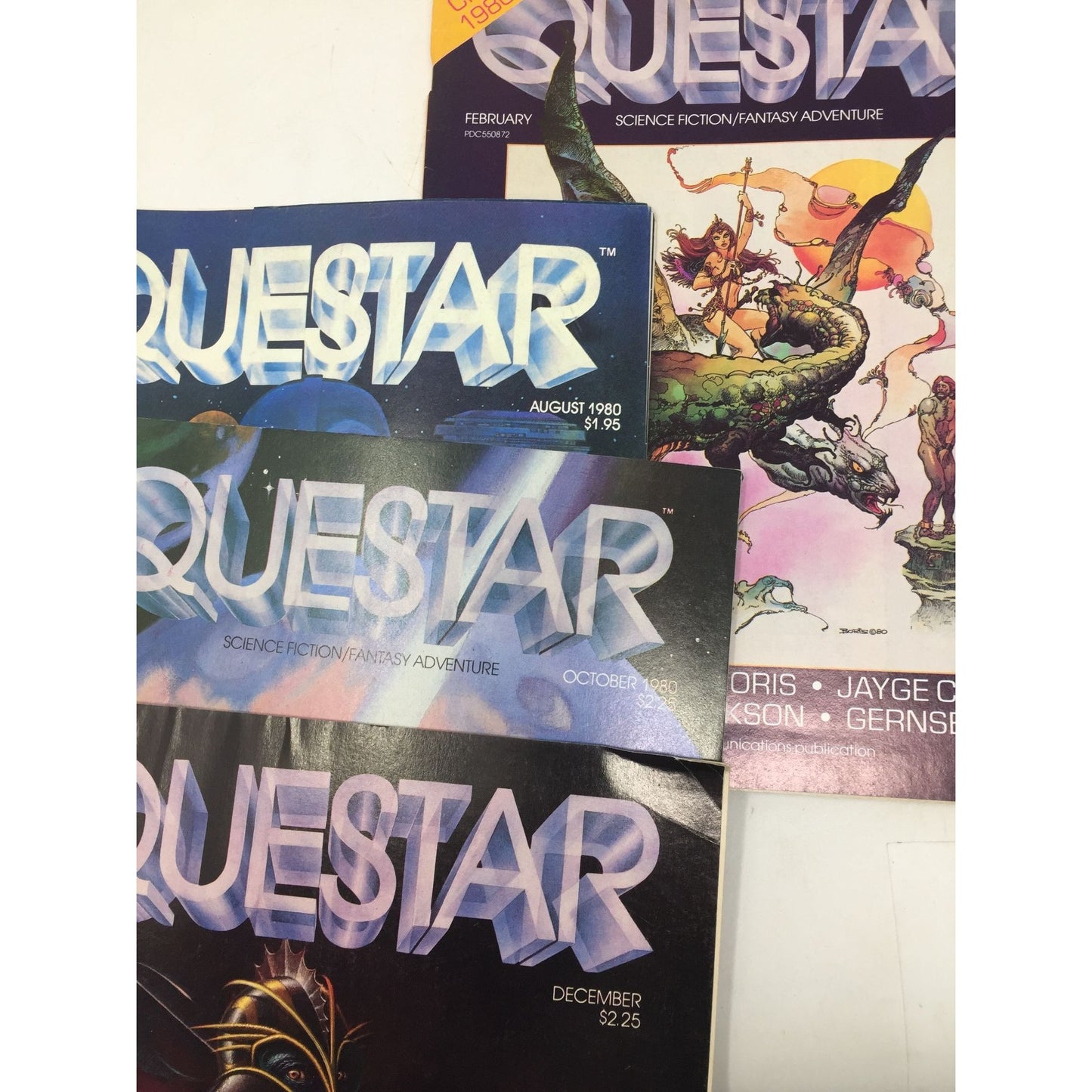 Vintage 1980 Questar Science Fiction/Fantasy Adventure Magazines (4)