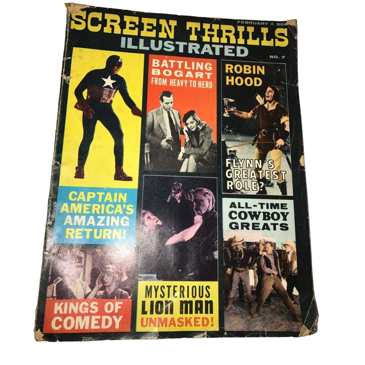 Vintage Screen Thrills Illustrated #7 Captain America, Robin Hood, Lion Man