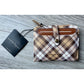 Nanette Lepore Tan Tartan Plaid Bifold Wallet Removable with ID / Card Insert - NWT