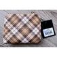 Nanette Lepore Tan Tartan Plaid Bifold Wallet Removable with ID / Card Insert - NWT