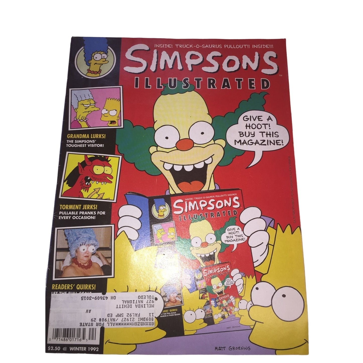 Vintage Winter 1992 Simpsons Illustrated Magazine- Matt Groening