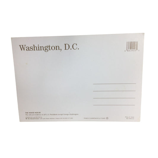 Washington D.C. The White House Collectible Postcard